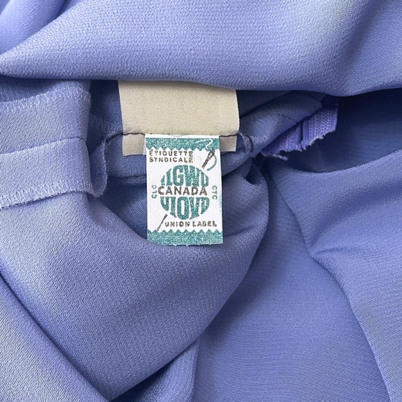 Evina Ruth Ullmann Dress Cowl back Lavender Beaded Vintage 80s Union Label ILGWU - Picture 13 of 16